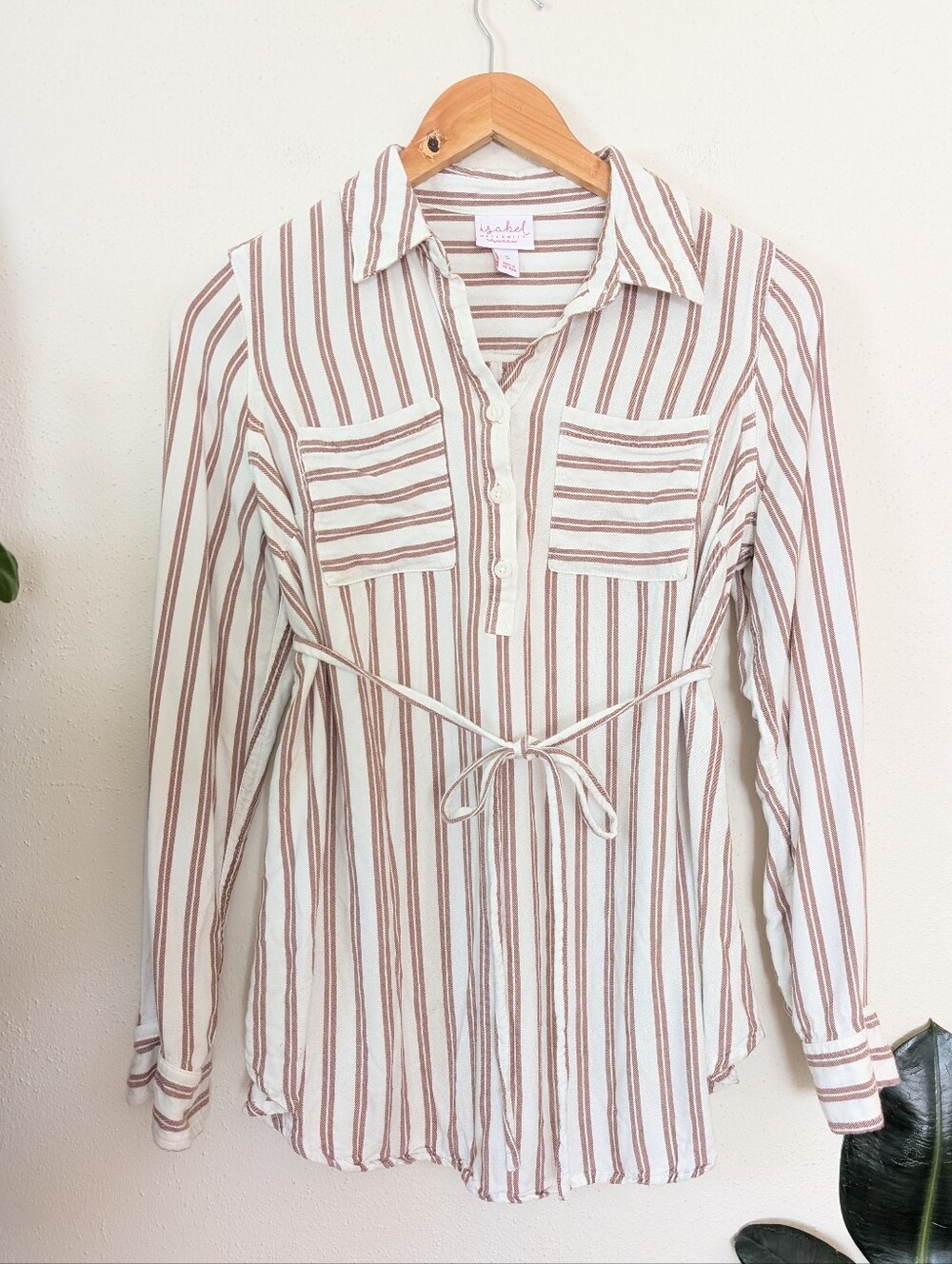 Isabel Maternity | S | Ingrid & Isabel | Striped Tie Waist Top
